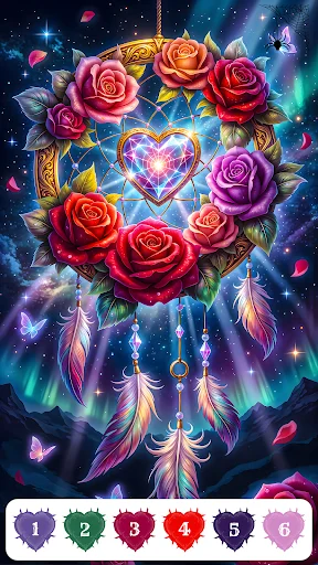 Gameplay screenshot 2 from Dark Aesthetic Color by Number - Board game